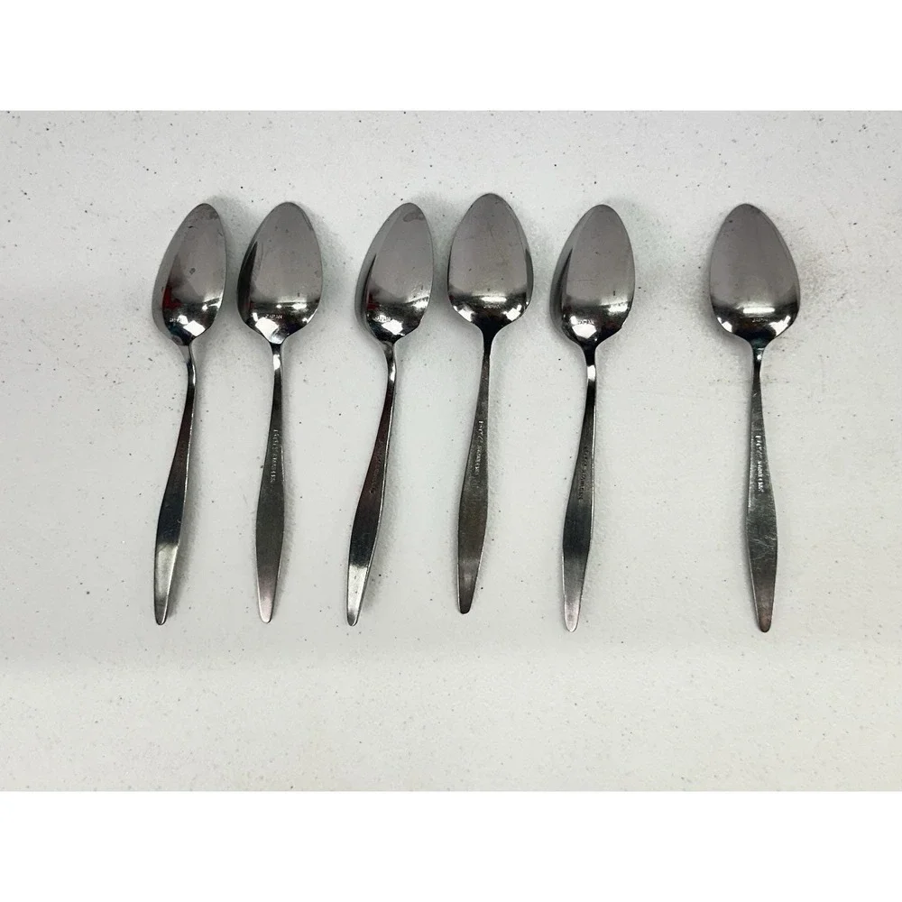 Vintage Towle TWS318 SSC Stainless Japan Teaspoons Set of 6 MCM 6 1/4
